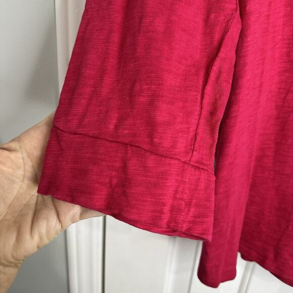 CHICO'S Cotton Blend Slub Henley Tee Pink Chico's 3 XL - Picture 6 of 7